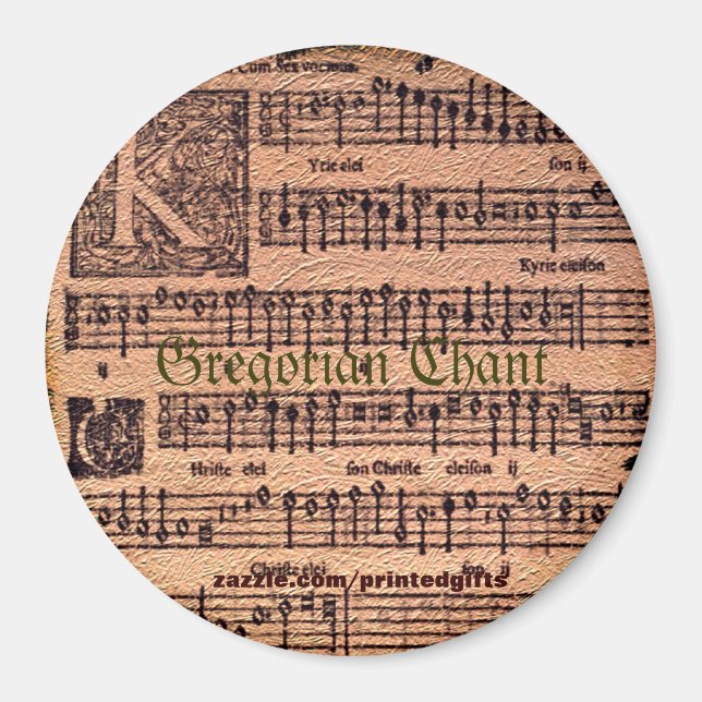MUSIC ÄLSKARE Gregorian Chants History Magnets Magnet (Framsidan)