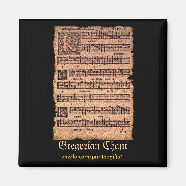 MUSIC ÄLSKARE Gregorian Chants History Magnets Magnet (Framsidan)