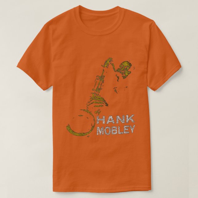 Music Älskare Hank Mobley Retro Saxophone Graphic  T Shirt (Design framsida)