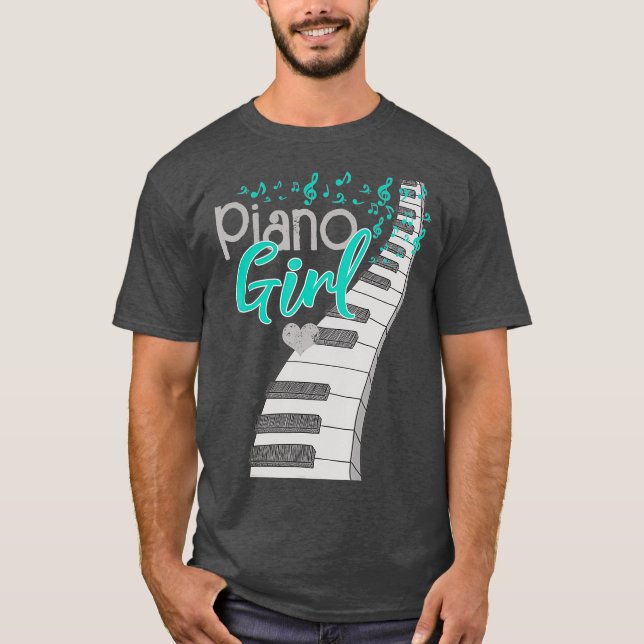 Music Älskare Kids Piano Player Pianist Musician T Shirt (Framsida)