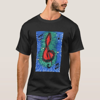 Music älskare musik noter blue och red black t shirt