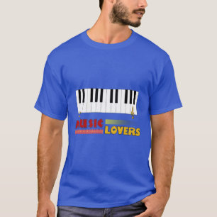 Music Älskare Piano Ord Art Design T Shirt