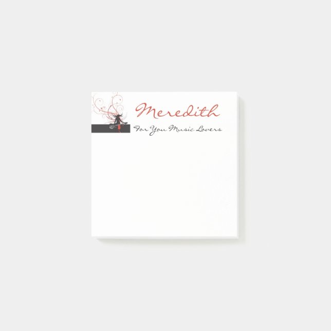 Music Älskare Post-it Block (Framsida)