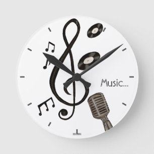 Music Älskare Rund Klocka