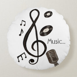 Music Älskare Rund Kudde