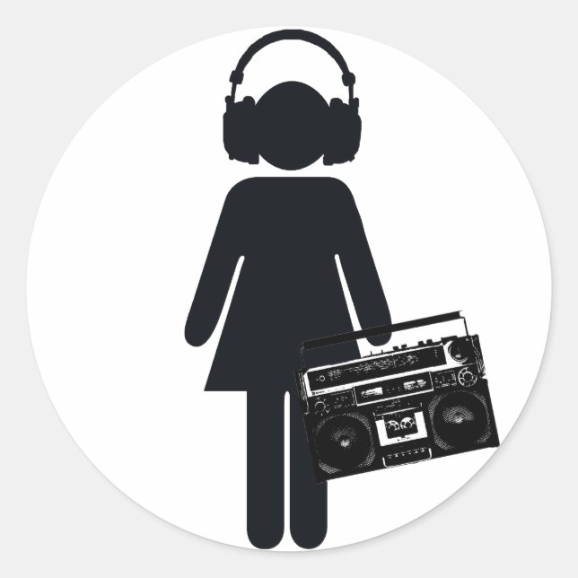 Music Älskare Runt Klistermärke (Framsida)