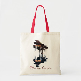 MUSIC-ÄLSKARE Theme Grand Piano Gift Tote Tygkasse