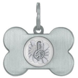 Music Älskare Treble Clef Design ID-bricka Husdjur