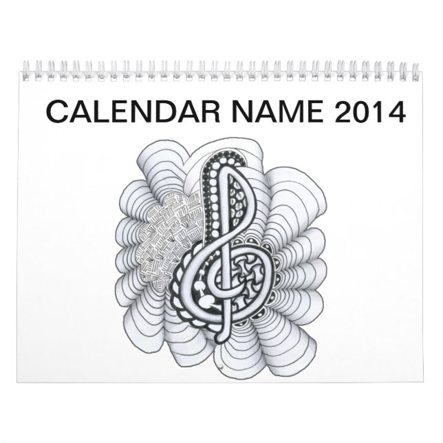 Music Älskare Treble Clef Design Kalender (Omslag)