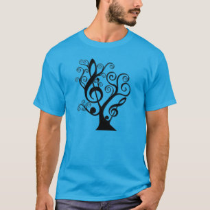 Music Älskare Treble Clef Träd Manar sticke-Shirt Tröja