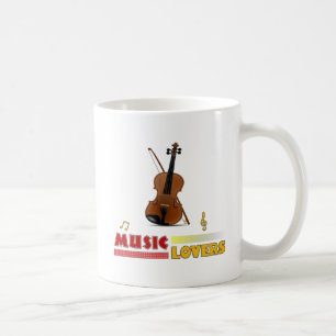 Music Älskare Violin Ord Art Design Kaffemugg