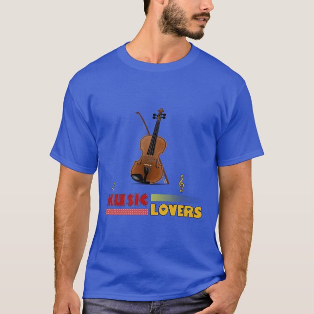 Music Älskare Violin Ord Art Design T Shirt (Framsida)