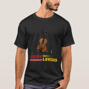 Music Älskare Violin Ord Art Design T Shirt