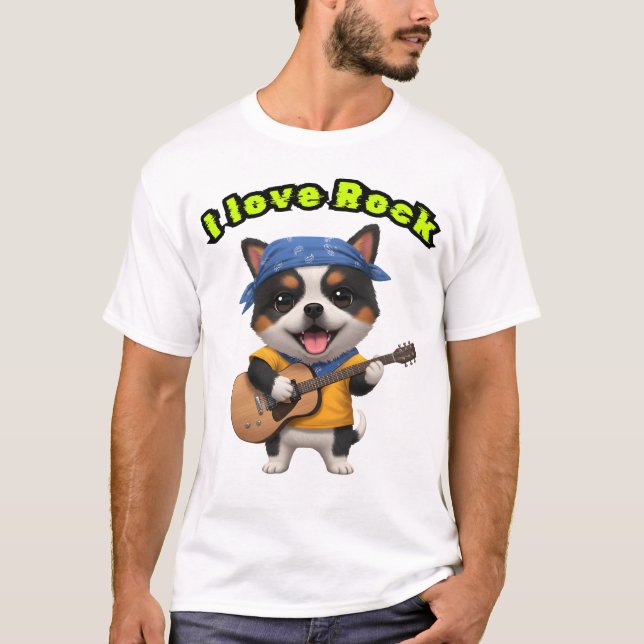 Music and canine style t shirt (Framsida)