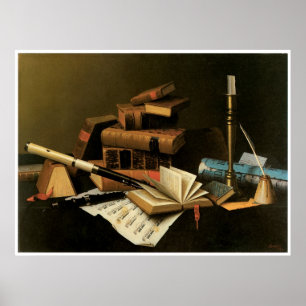 Music and Literature, 1878 William Harnett Poster