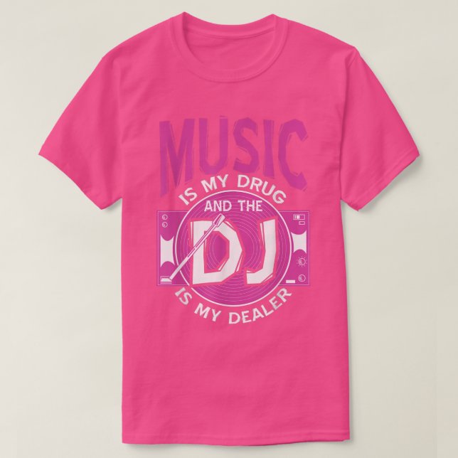 Music And The DJ Turntables Diskjockes  T Shirt (Design framsida)