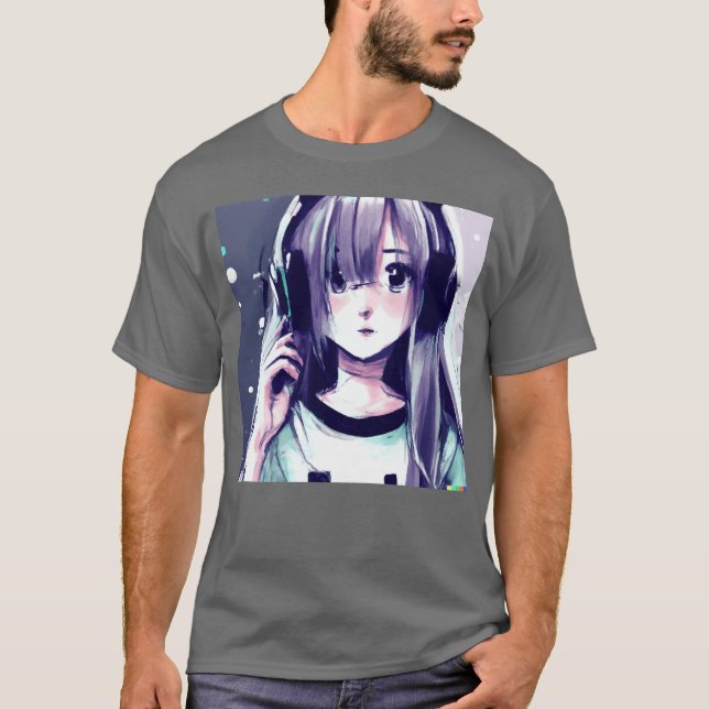 Music Anime Natural Cute Girl friends T Shirt (Framsida)