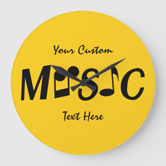 MUSIC-anpassningsbar och färg-väggklocka Stor Klocka (Framsida)