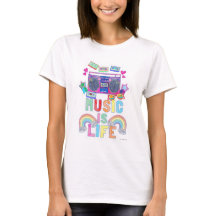 Music är Life Epic Retro Music Tecknad Slogan