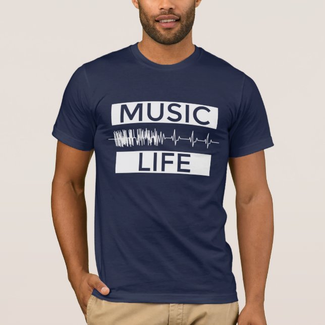 Music är Life Mörk Tee (Framsida)