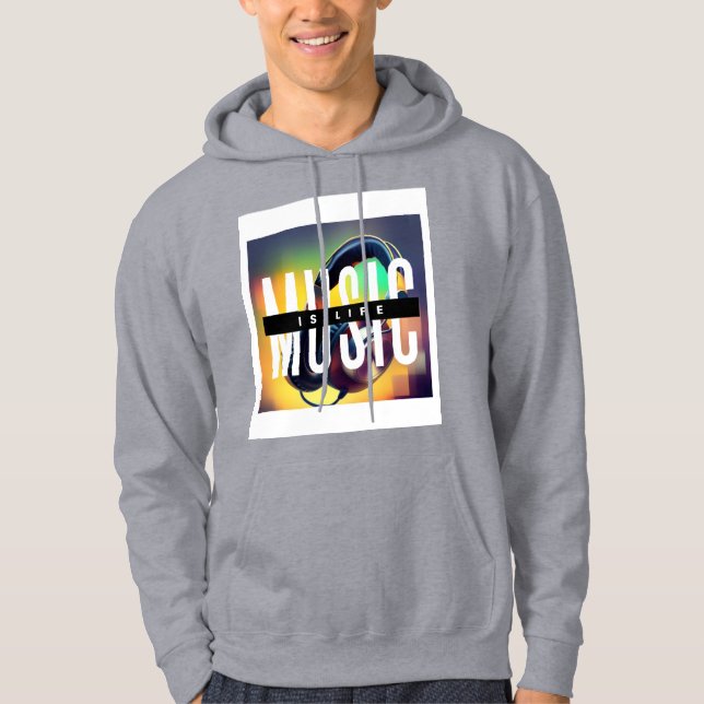 Music är Life Sweatshirtss Hoodie (Framsida)