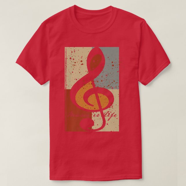 Music är Life Treble Clef T Shirt (Design framsida)