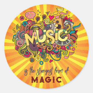 Music är Magic Anpassade Quote Art Runt Klistermärke