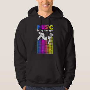Music är min Therapy Equalizer Dj Rainbow Ljud Eng Hoodie