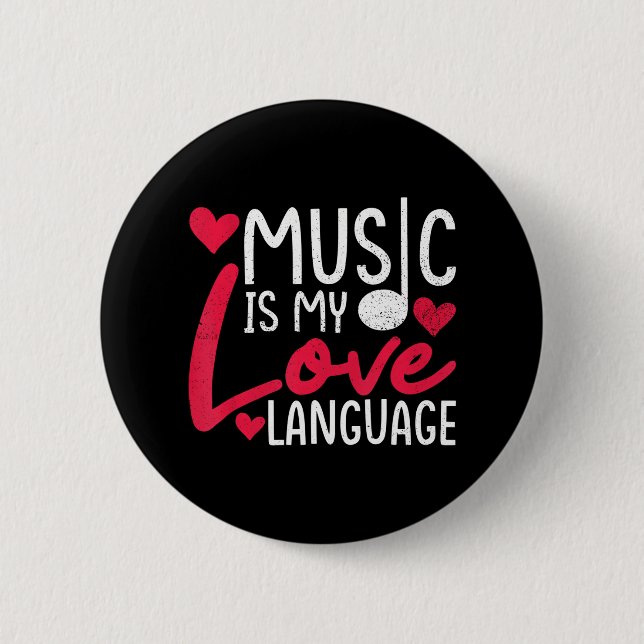 Music är My Kärlek Language Music Loversinger Knapp (Framsida)