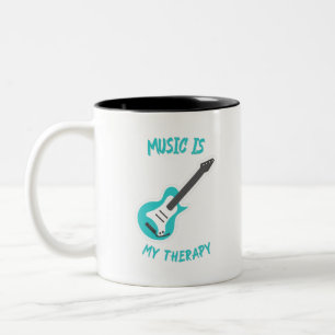 Music är My Therapy Två-Tonad Mugg