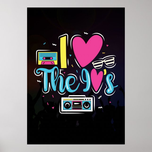 Music Art 90s Retro Cassette Party Poster (Framsidan)
