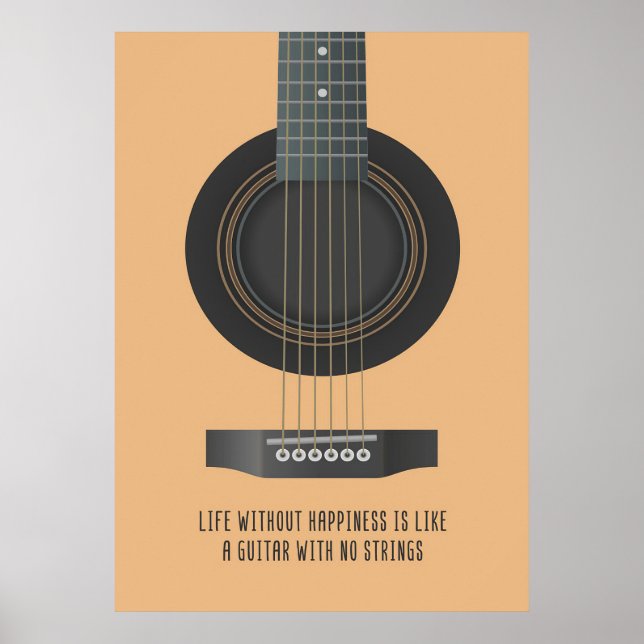Music Art A Guitar utan strängar Poster (Framsidan)