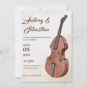 Music Art bröllop Inbjudningar