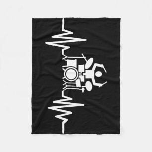 Music Art Drummer Heartslag Fleecefilt