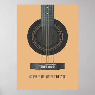 Music Art går dit Guitar tar dig Poster