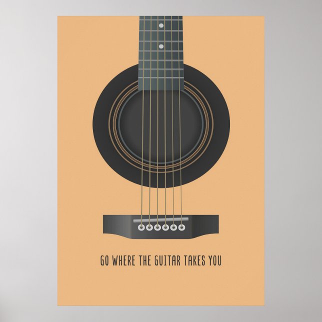 Music Art går dit Guitar tar dig Poster (Framsidan)