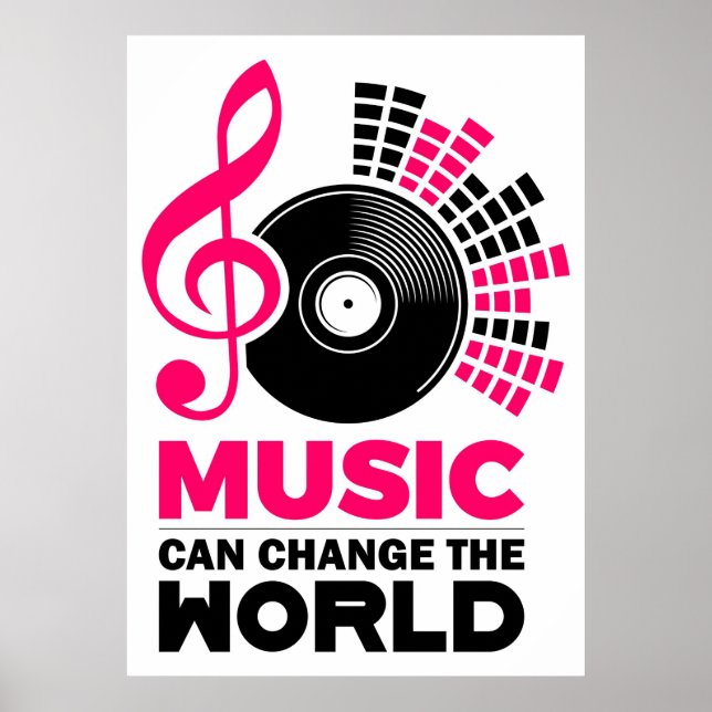 Music Art Music kan förändra världen Poster (Framsidan)