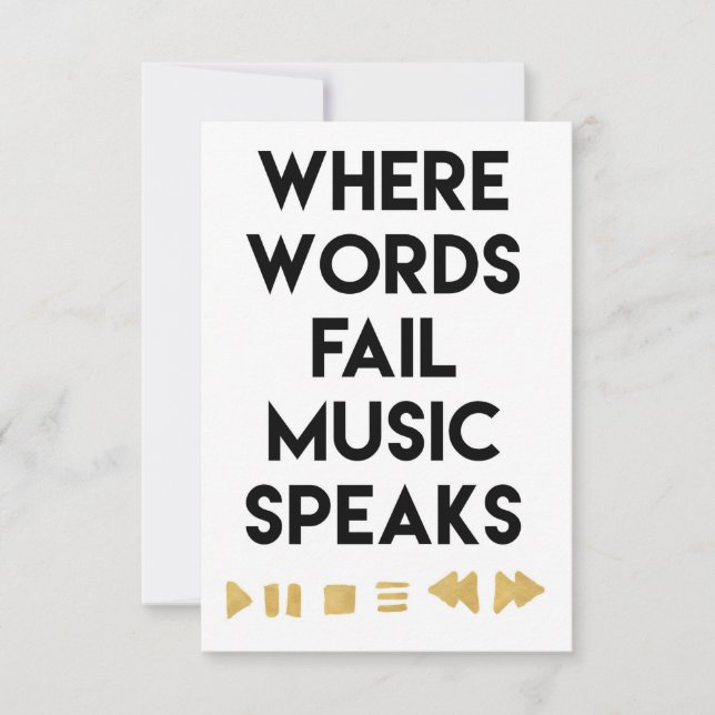 Music Art Music Speaks Tack Kort (Framsida)