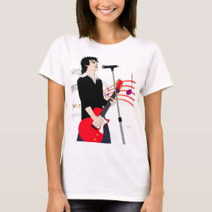 Music Art Tecknad Rocker Guy Guitar Player T Shirt