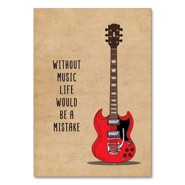 Music Art Without Music Life Would Be A Mistake Bordsnummer (Framsidan)