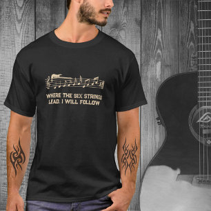Music Artist Black och Tan Guitar T-Shirt