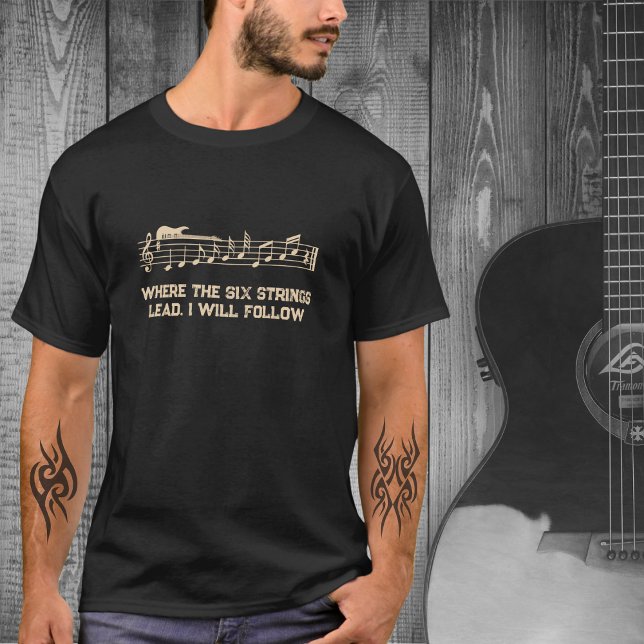 Music Artist Black och Tan Guitar T-Shirt (Music Artist Black and Tan Guitar T-Shirt)