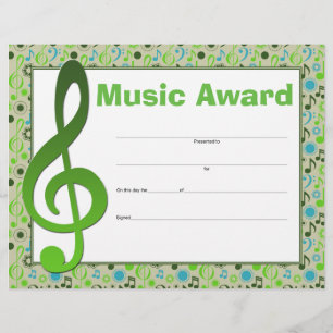 Music Award Studio Teacher Student certifikat