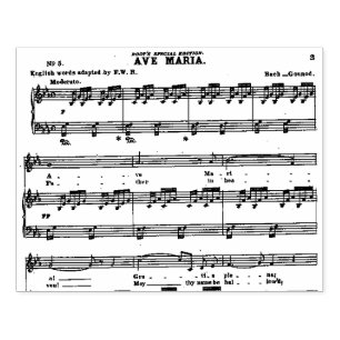 Music Bach Gounod Ave Maria Vocal Stämpel