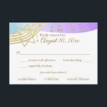 Music Bat mitzvah Guld Response OSA Kort<br><div class="desc">Musik på svarskortet Luft Pub Mitzvah i Lila,  Blue och guld. Anpassa med egen text efter behov.</div>