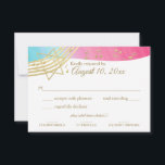 Music Bat mitzvah Guld Response OSA Kort<br><div class="desc">Musik på svarskortet Luft Pub Mitzvah i Rosa,  Blue och guld. Anpassa med egen text efter behov.</div>