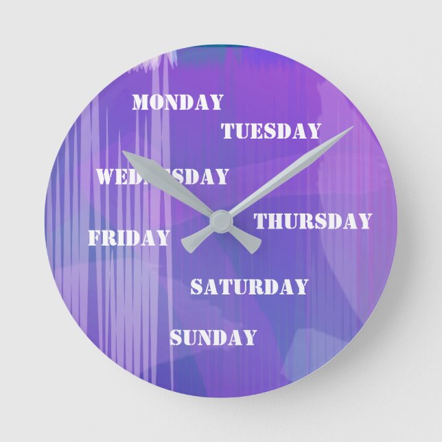 Music Beat Lila Wall Clock Rund Klocka (Framsida)