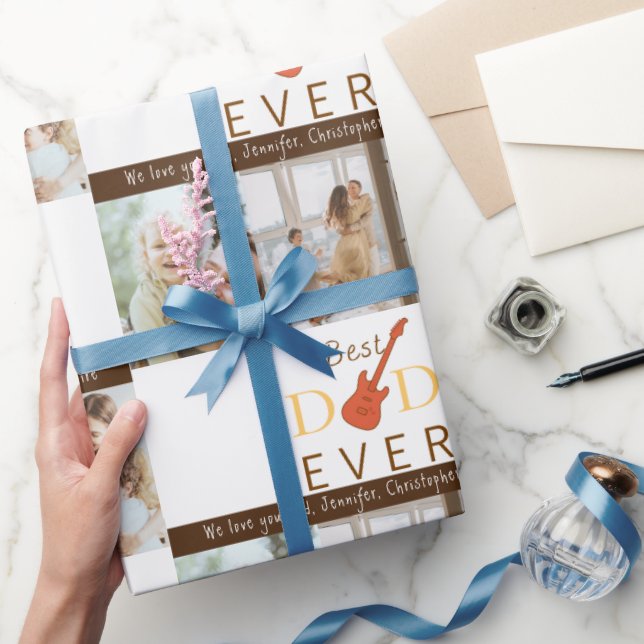 Music Best Pappa någonsin Photo Collage Fars dag Presentpapper (Gifting)