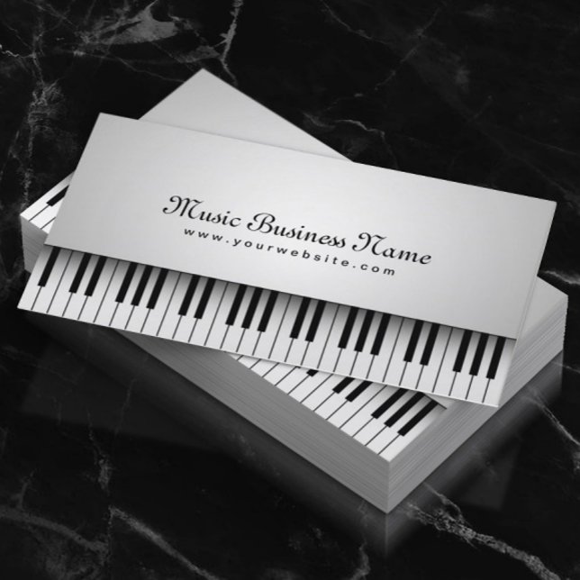 Music Bevalt White Grand Piano Visitkort (Skapare uppladdad)