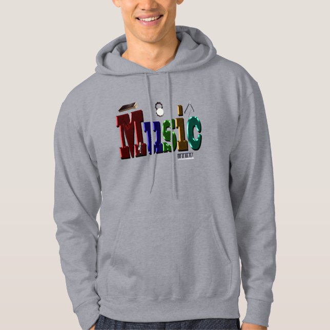 Music Bild Logotyp with Instruments Hoodie (Framsida)